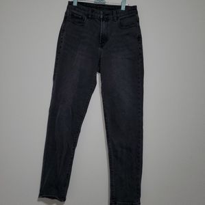 AEO Stretch Regular Mom Jeans Dark Wash 4